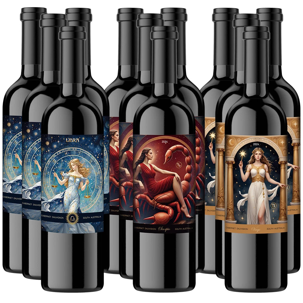 12 Bottles MIXED Cabernet Sauvignon 750ml Libra Scorpio Virgo SA Red Wine A