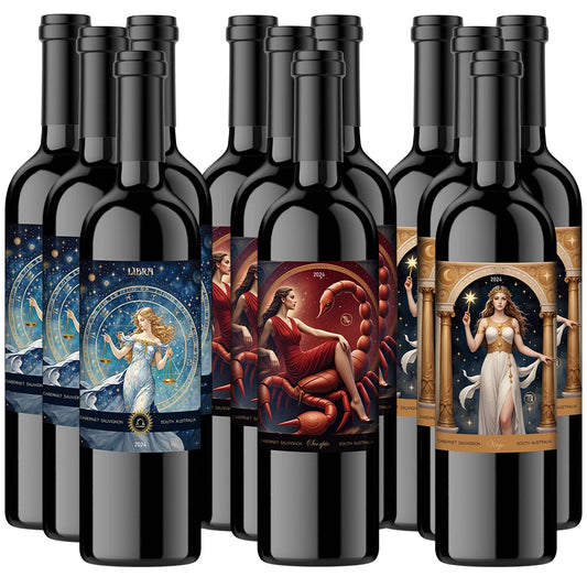 12 Bottles MIXED Cabernet Sauvignon 750ml Libra Scorpio Virgo SA Red Wine A
