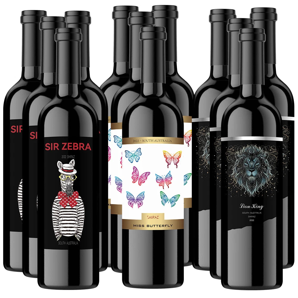 12 Bottle - Mixed Shiraz 750ml Red Wine South Australia Vineyards Set9