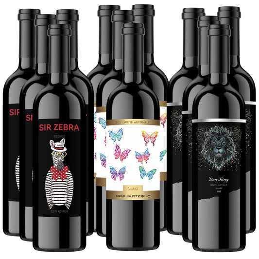 12 Bottle - Mixed Shiraz 750ml Red Wine South Australia Vineyards Set9